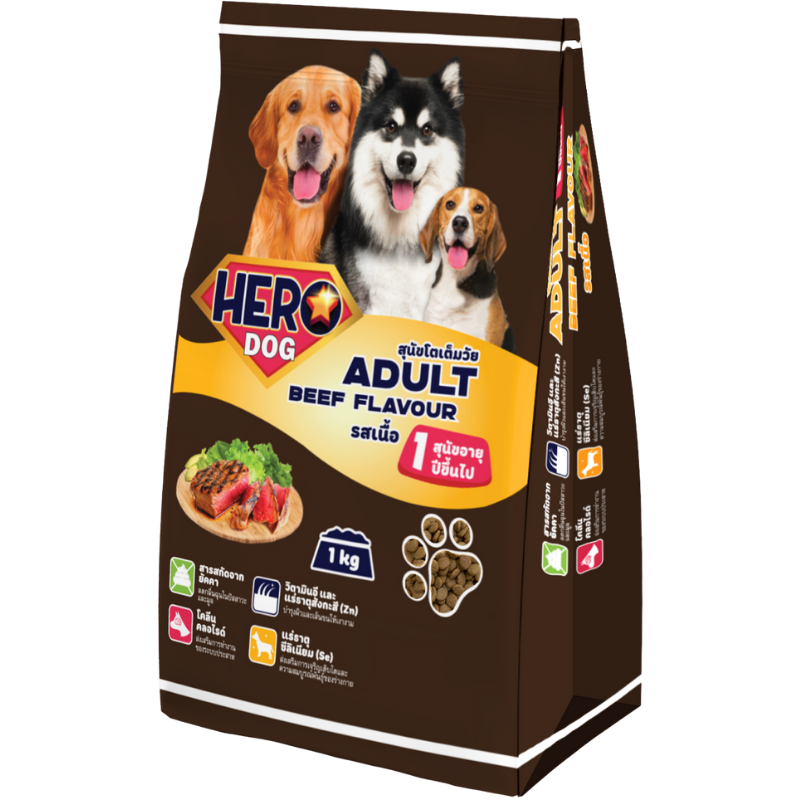 Thức ăn hạt HERO DOG Beef Flavour cho Chó vị Thịt Bò