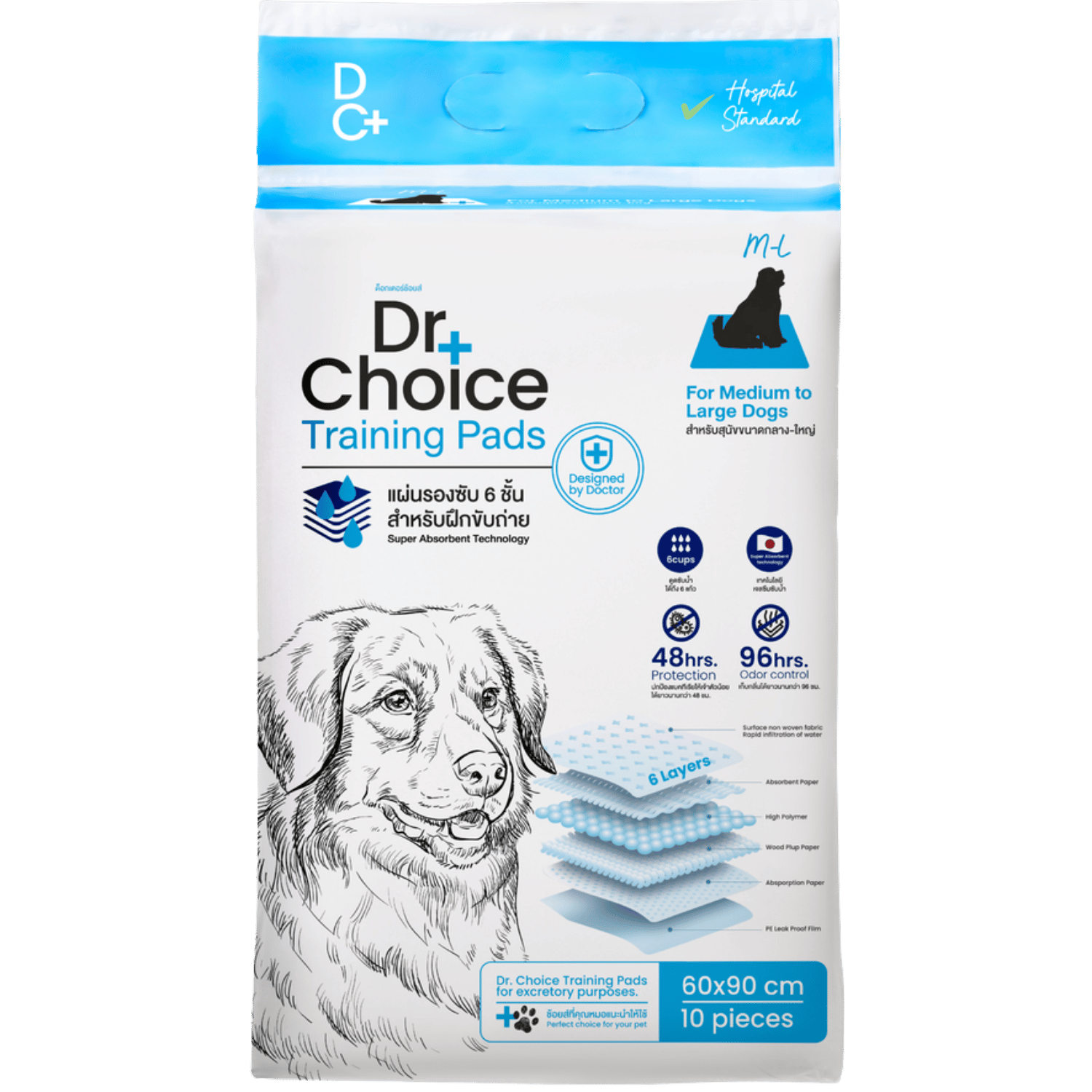 Tấm lót vệ sinh cho chó Dr Choice Dog Training Pads 60 × 90 cm 10 tờ