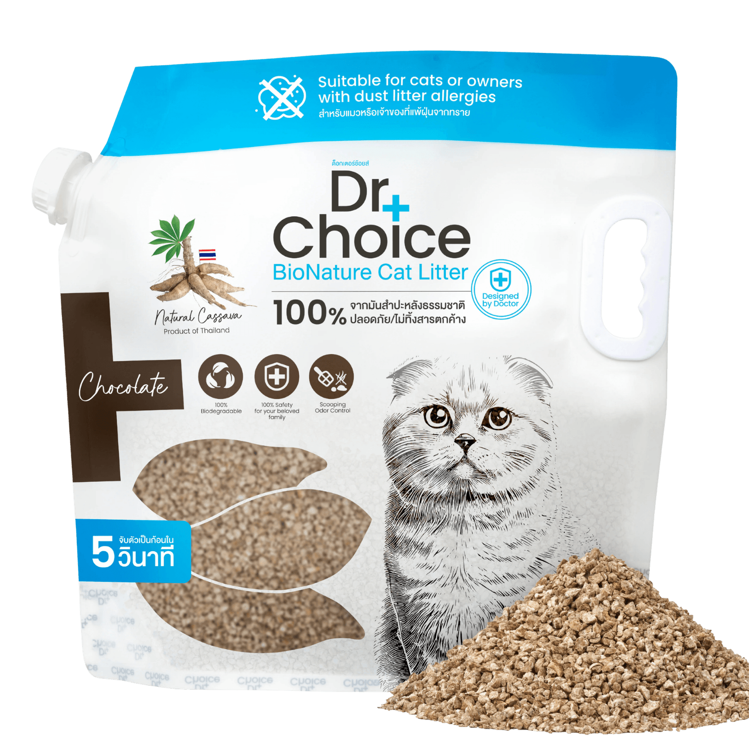 Cát Mèo từ Sắn Dr Choice BioNature hương Socola