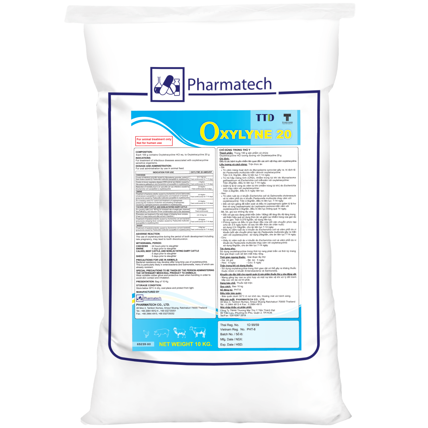 Oxylyne 20 Oxytetracycline 20% - Kháng sinh điều trị viêm màng, ruột, bệnh truyền nhiễm trên gia cầm, thủy sản