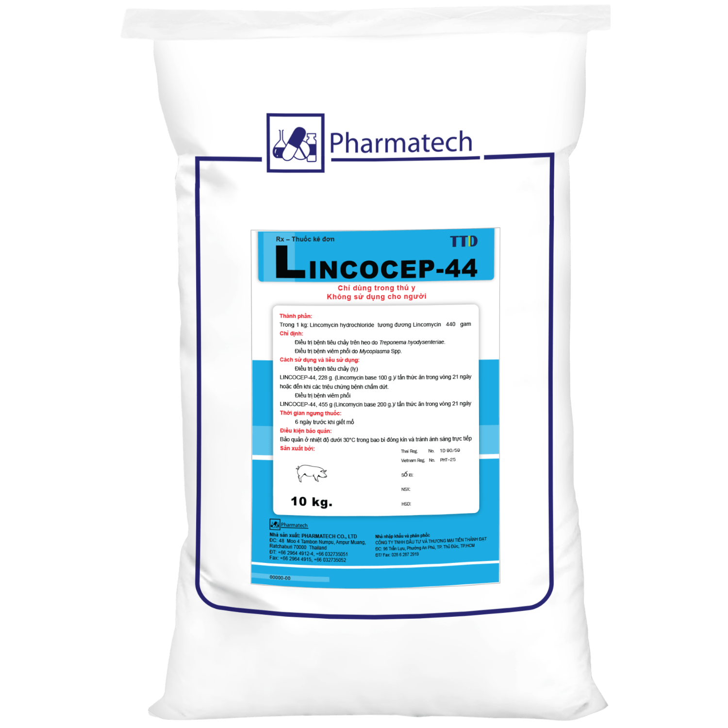 Lincocep-44 Lincomycin 440g - Kháng sinh điều trị bệnh hồng lỵ, viêm phổi trên Lợn
